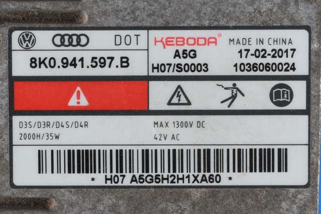 Styreenhet xenon/ballast til Škoda Superb 2015-->> (Type III)  (VAG|8K0 941 597 B|)