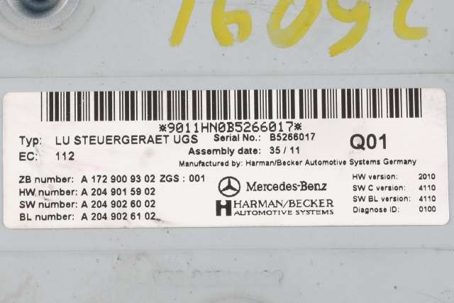 Bilstereo diverse til Mercedes E-Klasse 2009-2013 (Fase 1) (W212) (W212) (MERCEDES|A 172 900 93 02|)