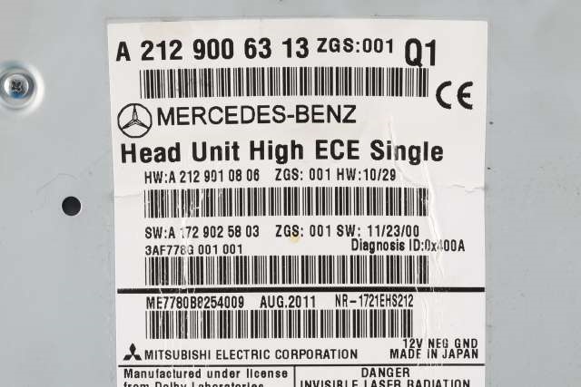 Bilstereo navigasjon til Mercedes E-Klasse 2009-2013 (Fase 1) (W212) (W212) (MERCEDES|A 212 900 63 13|)