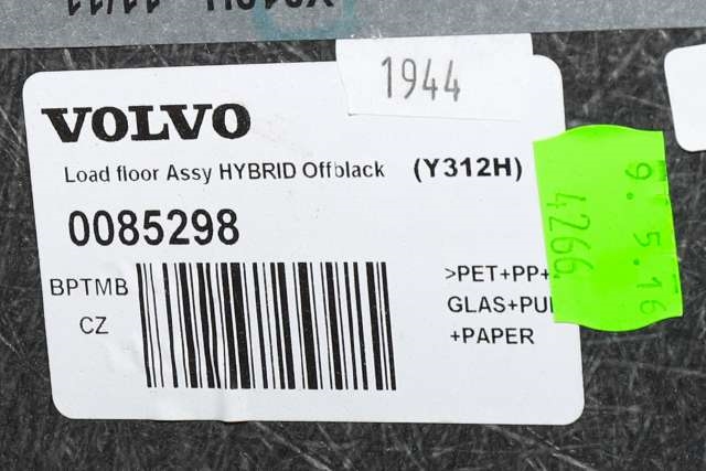 Bagasjerom teppe/gulvplate til Volvo V60/V60 CC 2013-2018 (Type I, Fase 2) (VOLVO|39834928|)