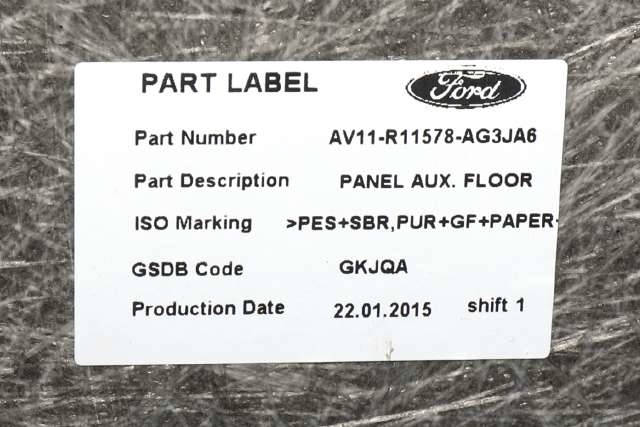 Bagasjerom teppe/gulvplate til Ford B-Max 2012-2017 (FORD|AV11-R11578-AG|)