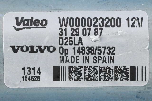 Viskermotor bakrute til Volvo V70 2014-2016 (Type III, Fase 2)  (VALEO|W000023200|31290787|)