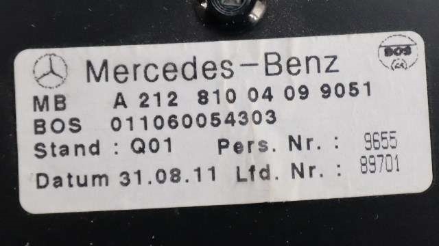 Bagasjerom rollon til Mercedes E-Klasse 2009-2013 (Fase 1) (W212) (W212) (MERCEDES|A 212 810 04 09|)