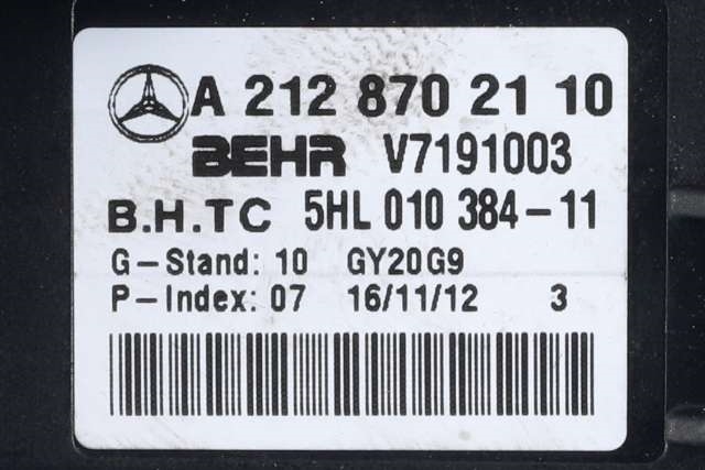 Varmeapparat motor til Mercedes E-Klasse 2009-2013 (Fase 1) (W212) (W212) (BEHR|V7771001|)