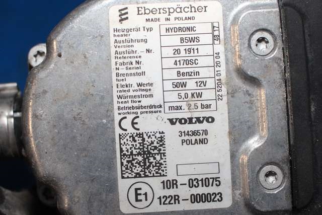 Bensinvarmer til Volvo V40 2012-2019  (EBERSPRACR|4170SC|31436570|)