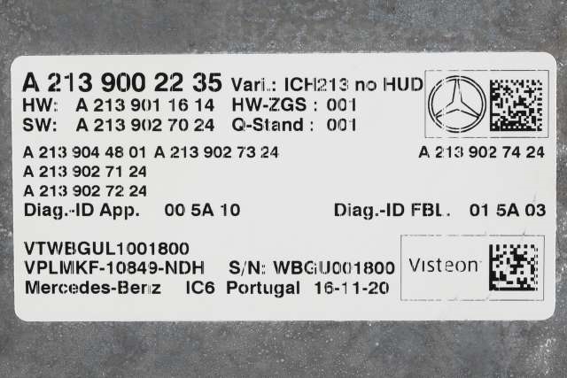 Styreenhet diverse til Mercedes E-Klasse 2016-2023 (W213) (W213) (MERCEDES|A 213 900 22 35|)