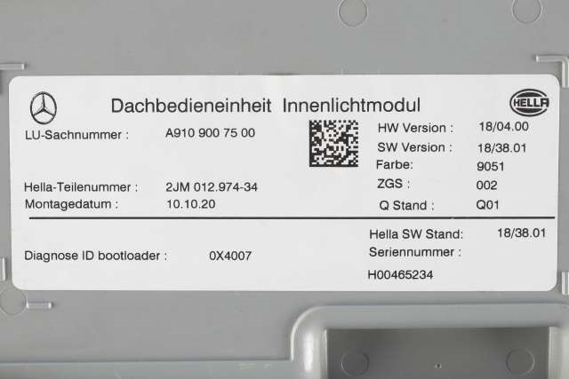 Taklyspanel til Mercedes Sprinter 2018-->> (907/910) (907/910) (MERCEDES|A 910 900 75 00|)