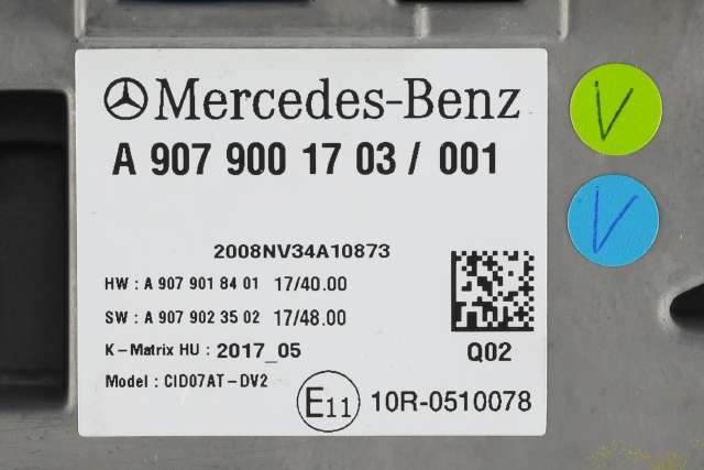 Bilstereo navigasjon skjerm til Mercedes Sprinter 2018-->> (907/910) (907/910) (MERCEDES|A 907 900 17 03|)