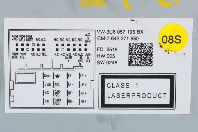 Bilstereo, med DAB til VW Passat 2011-2015 (B7) (B7) (VAG|3C8 057 195 BX|)
