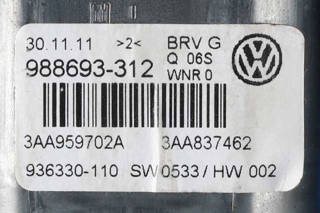 Ruteheis, kun motor, høyre foran til VW Passat 2011-2015 (B7) (B7) (VAG|3AA 959 702 A|)