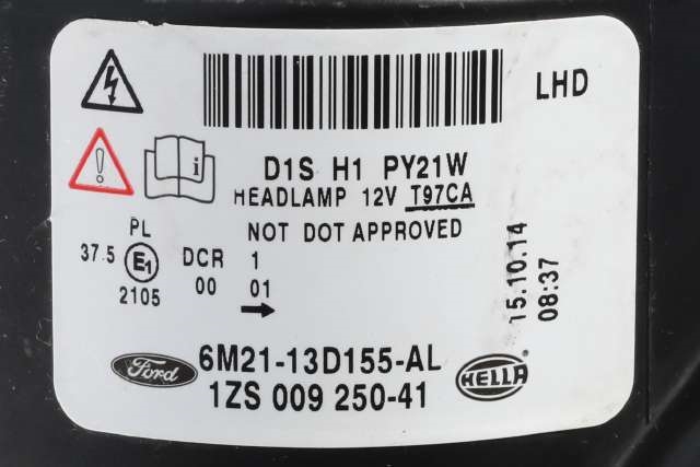 Frontlykt venstre xenon til Ford S-Max 2010-2015 (Type I, Fase 2) (FORD|6M21-13D155-AL|)