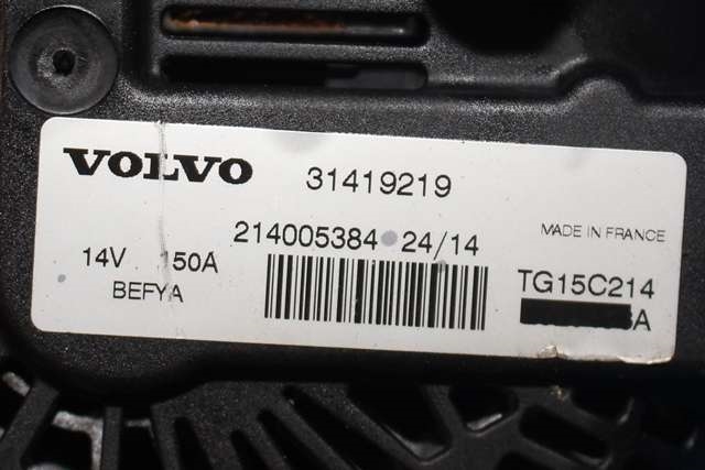 Dynamo diesel til Volvo V40 2012-2019  (VALEO|TG15C214|31419219. 14 VOLT - 150 AMP|)