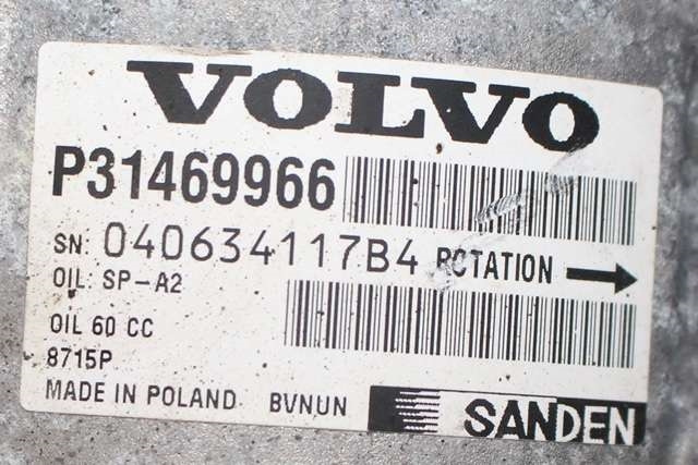 Aircondition kompressor til Volvo V40 2012-2019  (SANDEN|8715P|P31469966|)