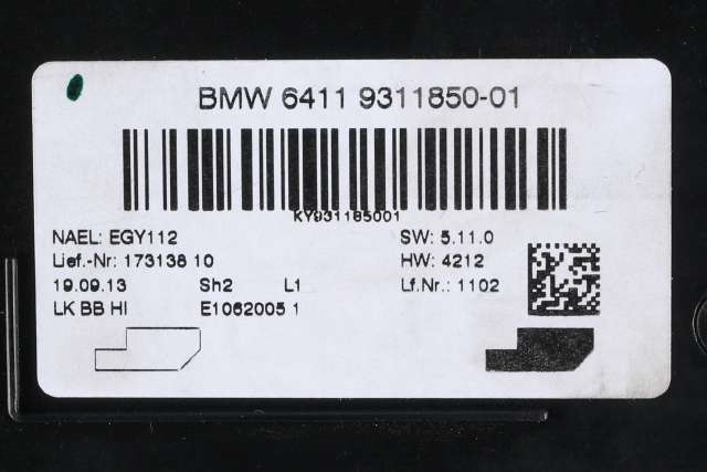 Styreenhet klima/aircondition til BMW 3-Serie 2012-2018 (F30/F31/F34) (F30/F31/F34) (BMW|64.11-9 311 850|)