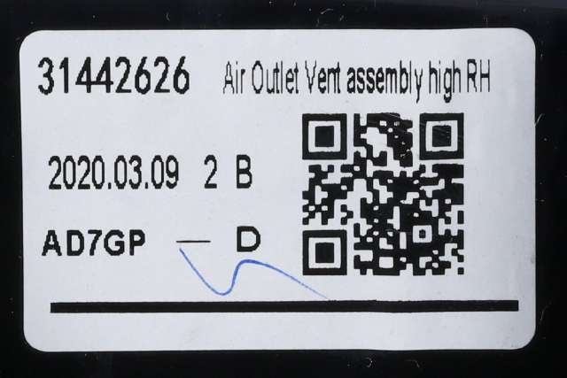 Dashbord friskluftdyse høyre til Volvo XC40 2018-2024 (VOLVO|31442626|)