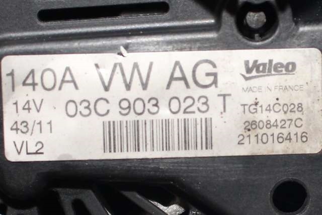 Dynamo til VW Passat 2011-2015 (B7) (B7) (VALEO|TG14C028|03C 903 023 T. 14 VOLT - 140 AMP|)