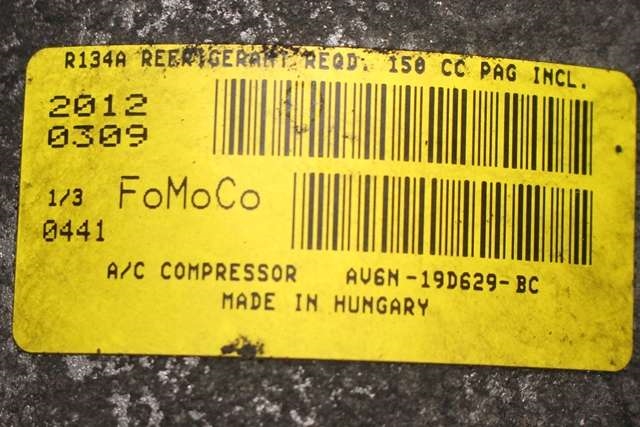 Aircondition kompressor til Ford S-Max 2010-2015 (Type I, Fase 2) (FORD|AV6N-19D629-BC|)