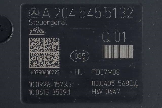 ABS sentral til Mercedes C-Klasse 2007-2011 (Fase 1) (W204) (W204) (MERCEDES|A 204 431 04 12|A 204 545 51 32|)