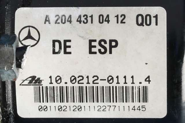 ABS sentral til Mercedes C-Klasse 2007-2011 (Fase 1) (W204) (W204) (MERCEDES|A 204 431 04 12|A 204 545 51 32|)