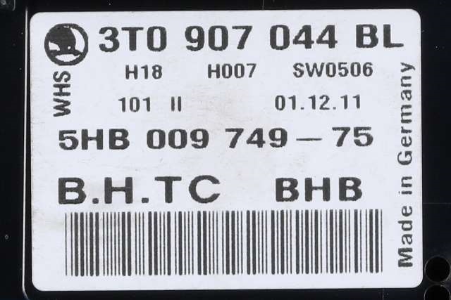 Varmeapparat betjening til Škoda Yeti 2009-2013 (Fase 1)  (HELLA|5HB 009 749-75|3T0 907 044 BL|)