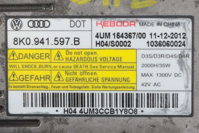 Styreenhet xenon/ballast til VW Passat 2011-2015 (B7) (B7) (VAG|8K0 941 597 B|)