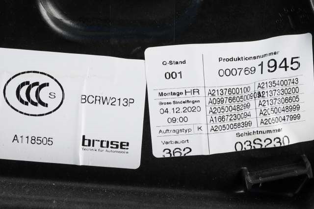 Ruteheis høyre bak til Mercedes E-Klasse 2016-2023 (W213) (W213) (MERCEDES|A 213 906 06 02|)
