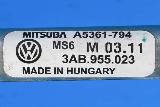 Viskermotor frontrute komplett m/overføring til VW Passat 2011-2015 (B7) (B7) (VAG|3AB 955 023|3AB 955 419|)