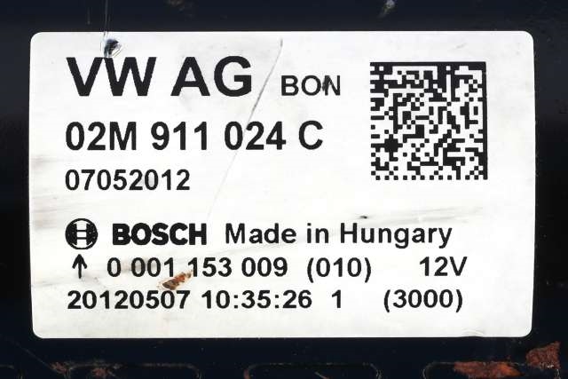 Starter diesel til VW Tiguan 2011-2016 (Type I, Fase 2)  (BOSCH|0 001 153 009|02M 911 024 C|)