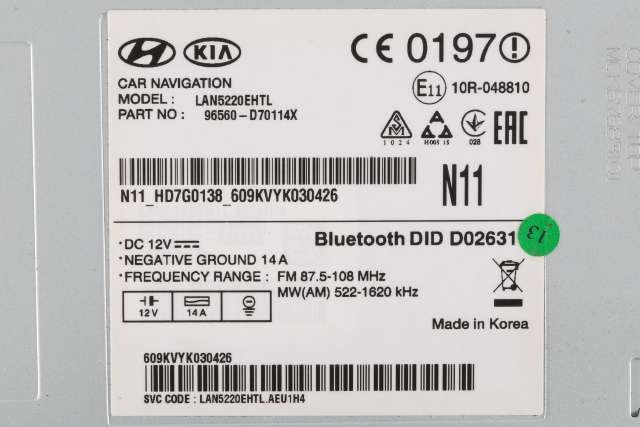 Bilstereo navigasjon til Hyundai Tucson 2015-2020  (HYUNDAI|96560-D70114|)