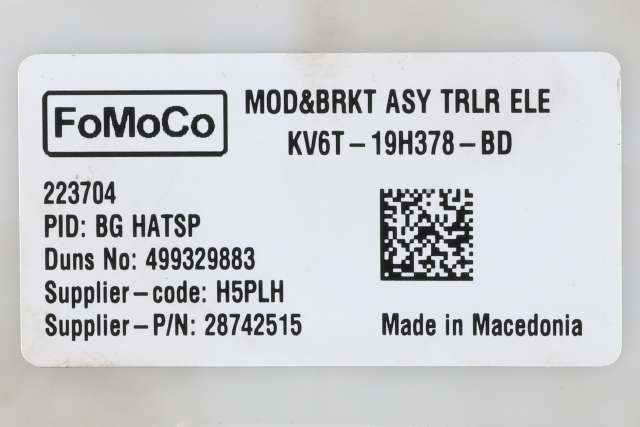 Styreenhet hengerfeste til Ford Transit Connect 2018-->> Type II, Fase 2  (FORD|KV6T-19H378-BD|)