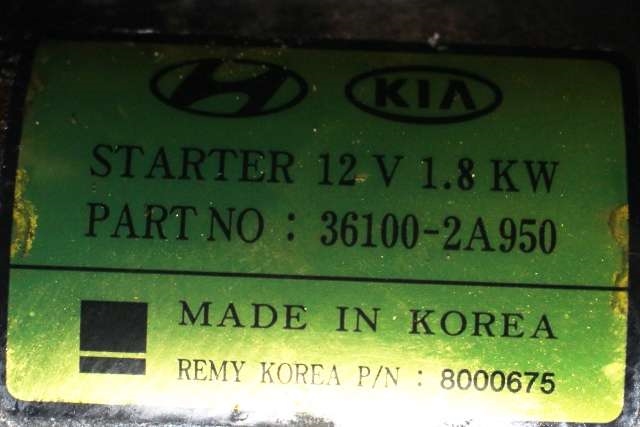 Starter diesel til Hyundai Tucson 2015-2020  (HYUNDAI|36100-2A950|)