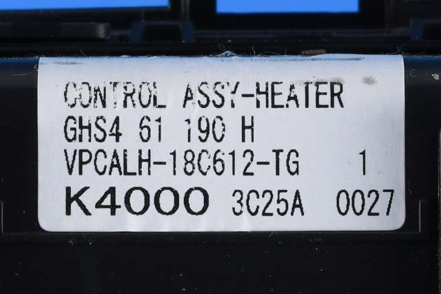 Varmeapparat betjening til Mazda 6 2013-2015 (Type III, Fase 1) (MAZDA|GHS4-61-190H|)
