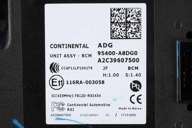 Styreenhet comfort (BCM) til Kia Optima 2017-2020 (KIA|95400-A8DG0|)