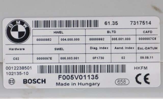 Styreenhet elektrisk bakluke til BMW 5-Serie 2010-2017 (F10/F11) (F10/F11) (BMW|61.35-7 317 514|)