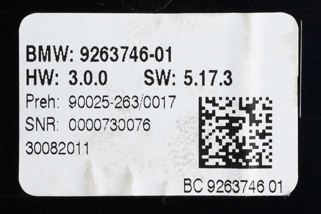 Varmeapparat betjening til BMW 5-Serie 2010-2017 (F10/F11) (F10/F11) (BMW|9 263 746|)