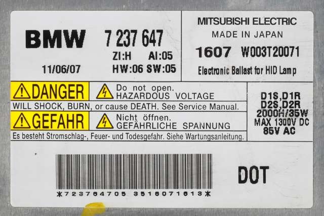 Styreenhet xenon/ballast til BMW 5-Serie 2010-2017 (F10/F11) (F10/F11) (BMW|7 237 647|)