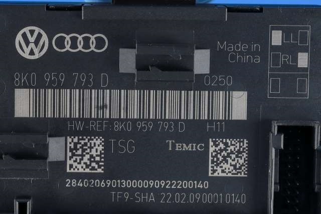 Styreenhet dør venstre foran til Audi A5 2007-2016 (Type I) (VAG|8K0 959 793 D|)