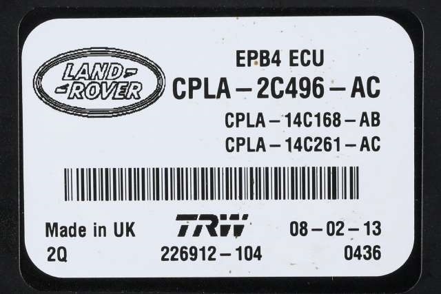 Styreenhet elektrisk parkbrems (EPB - Electric Parking Brake) til Land Rover Range Rover 2013-->> (Type IV) (LAND ROVER|CPLA-2C496-AC|)