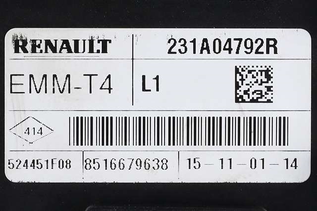 Styreenhet diverse til Renault Clio 2012-2016 (Type IV, Fase 1) (RENAULT|231A 04792R|)