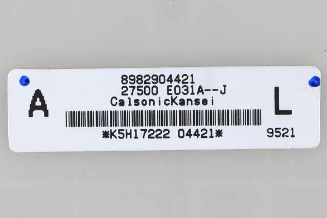 Varmeapparat betjening til Isuzu D-Max 2017-2020 (Type II, Fase 2) (CALSONIC|27500-E031A-J|8982904421|)
