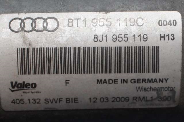 Viskermotor frontrute komplett m/overføring til Audi A5 2007-2016 (Type I)  (VAG|8T1 955 119 C|)
