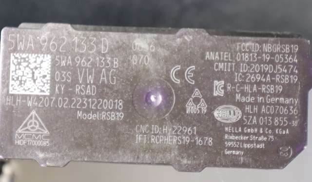Styreenhet nøkkelfri/keyless til VW ID.4 2020-->>  (VAG|5WA 962 133 D|)
