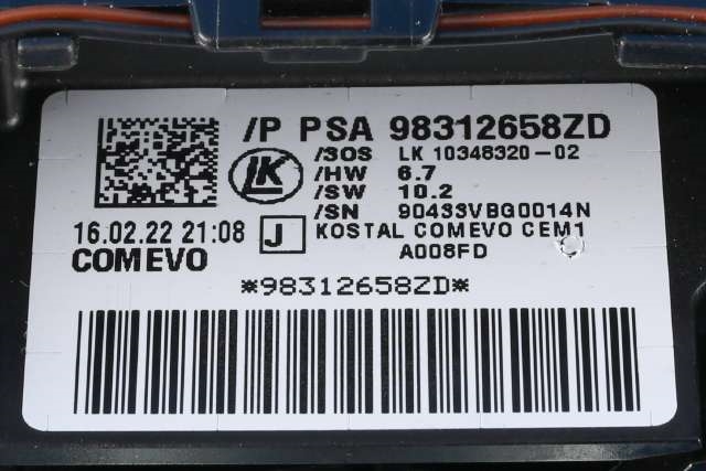 Bryter combi til Toyota Proace City 2020-->> (PSA|98 312658 ZD|)