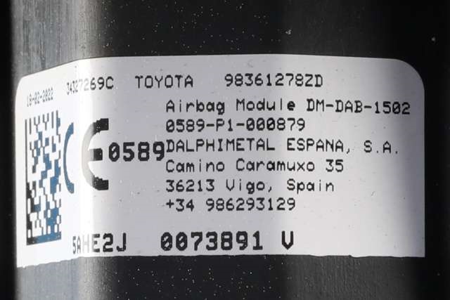 Airbag ratt til Toyota Proace City 2020-->>  (PSA|98 210209 ZD|98 361278 ZD|)
