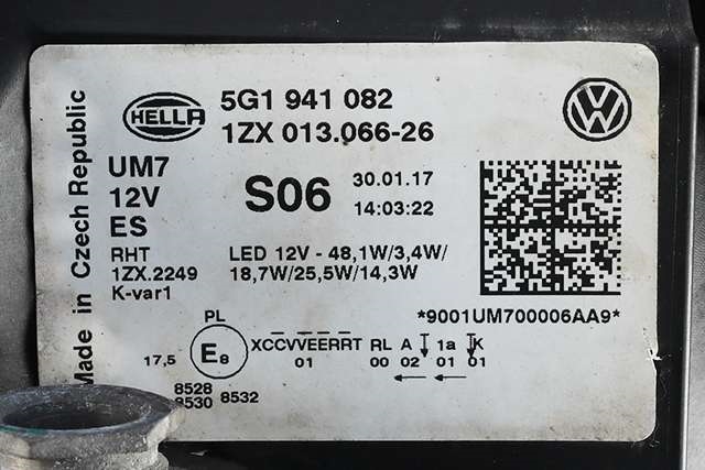Frontlykt høyre full-LED til VW Golf VII 2017-2020 (Fase 2)  (VAG|5G1 941 082|)