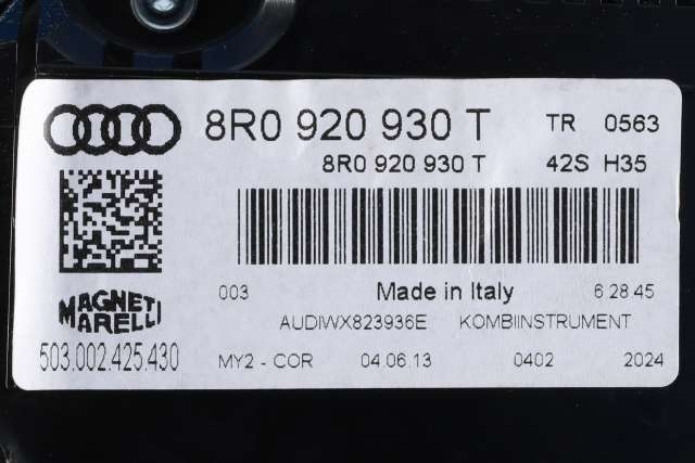 Instrumentpanel til Audi Q5 2012-2017 (Type I, Fase 2) (MAGNETI|503.002.425.430|8R0 920 930 T|)