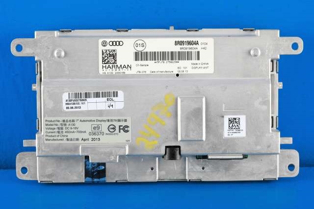 Bilstereo navigasjon skjerm til Audi Q5 2012-2017 (Type I, Fase 2) (VAG|8R0 919 604 A|)