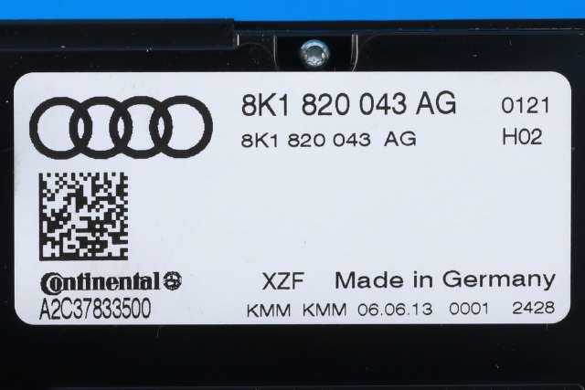 Varmeapparat betjening til Audi Q5 2012-2017 (Type I, Fase 2) (VAG|8K1 820 043 AG|)