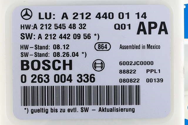 Styreenhet parkering til Mercedes E-Klasse 2009-2013 (Fase 1) (W212) (W212) (BOSCH|0 263 004 336|A 212 440 01 14|)
