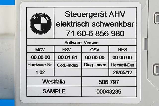 Styreenhet hengerfeste til BMW X3 2010-2017 (F25) (F25) (BMW|71.60-6 856 980|)